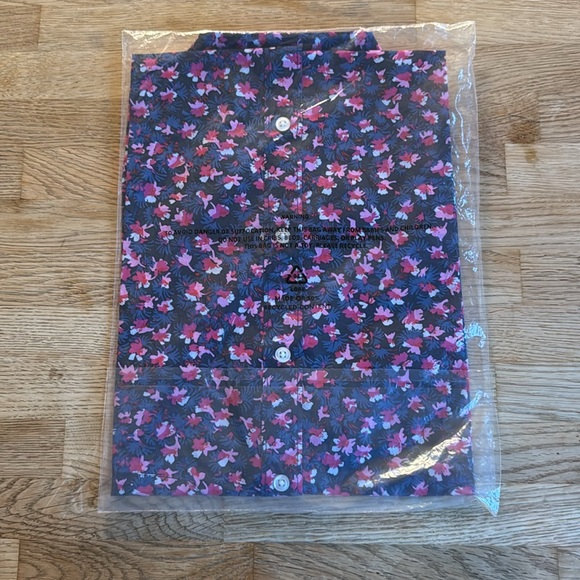 Bonobos Rivera Short Sleeve Shirt in Navy Fringe Sz Medium Tailored - Picture 2 of 9